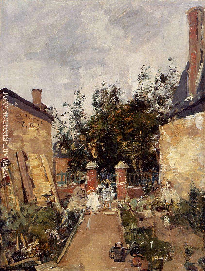 Madame S with Her Children in Their Garden at Trouville