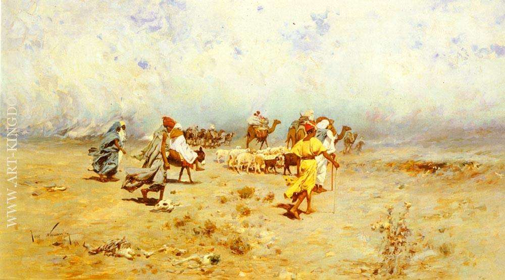 An Arab Caravan On The Move