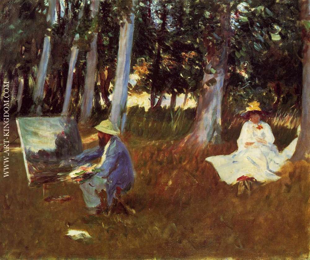 Claude Monet Painting by the Edge of a Wood