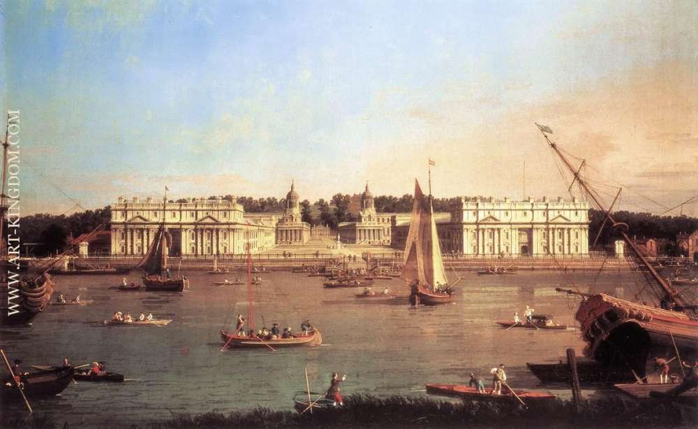 London Greenwich Hospital from the North Bank of the Thames