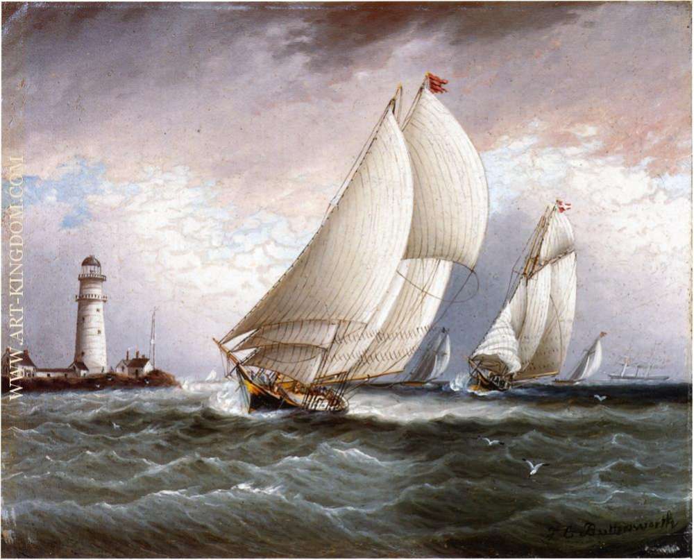 Yacht Race Near Lighthouse