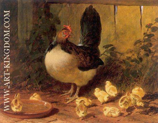 The Proud Mother Hen and Chicks 1852