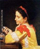 Lady Looking in a Hand Mirror