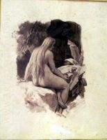 Eve assise de dos