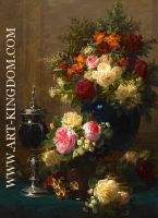 Still Life of Flowers and Coconut Chalice