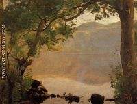 Lake Nemi Seen through Trees