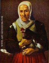 Old Woman with a Hen