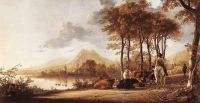River Landscape with Horseman and Peasants