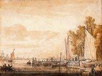 Boats at a Pier on a River