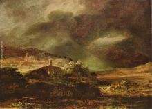 Rembrandt Stormy Landscape