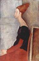 Portrait of Jeanne H buterne in dark clothes