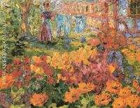 Flower Garden Girl and Washing 