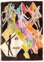 Design for the wall painting Colourful dance