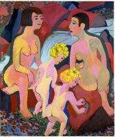 Bathing women and children