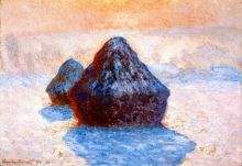 Grainstacks snow effect 1891