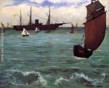 Fishing Boat Coming in Before the Wind aka The Kearsarge at Bologne 