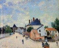 Street in Moret Porte de Bourgogne from across the Bridge 
