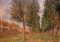 The Poplar Avenue at Moret Cloudy Day Morning