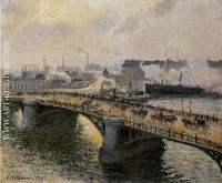 The Boieldieu Bridge Rouen Sunset Misty Weather