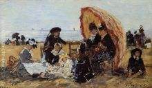 Trouville on the Beach Sheltered by a Parasol