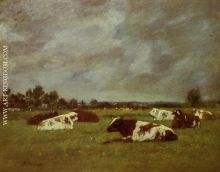 Cows in a Meadow Morning Effect