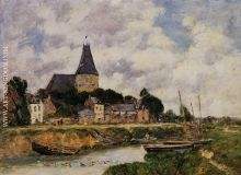 Quillebeuf View of the Church from the Canal