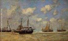 Scheveningen Boats Aground on the Shore