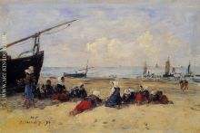 Berck Fisherwomen on the Beach Low Tide
