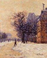 Passers by in Paris in Winter