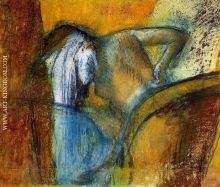 Woman Seen from Behind Drying Hair