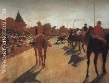 Racehorses in Front of the Grandstand