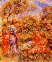 Three Women and Child in a Landscape