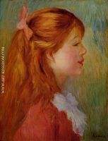 Young Girl with Long Hair in Profile