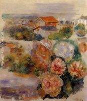 Landscape, Flowers and Little Girl