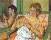 Mother Combing Her Child s Hair
