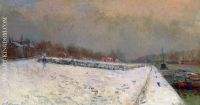 The Port of Bercy in Winter Snow Effect