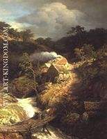 Andreas Achenbach A mountainous landscape with a torrent