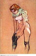 Woman Pulling up Her Stockings study 