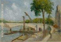 The bridge of Carrousel and the Quai Voltaire Paris