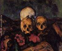 Three Skulls on a Patterned Carpet