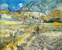 Champ de bl et paysan 1889