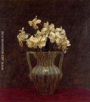 Narcisses in an Opaline Glass Vase