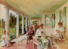 On the Verandah Ironbound Island Maine 