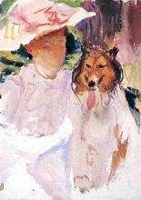 Woman with Collie