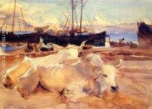Oxen on the Beach at Baia