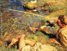 Val d Aosta Man Fishing