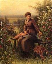 Seated Girl with Flowers