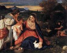 Madonna and Child with St Catherine and a Rabbit