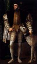 Charles V Standing with His Dog
