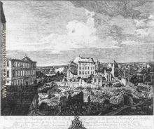 Dresden the Ruins of the Pirnaische Vorstadt drawing 